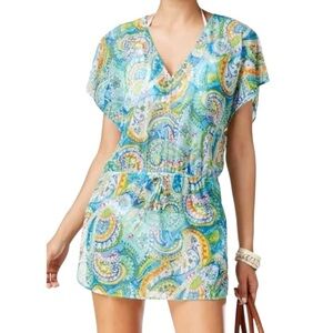 Lauren Ralph Lauren Large Carnivale Paisley Mesh Swimsuit Cover Up Dress